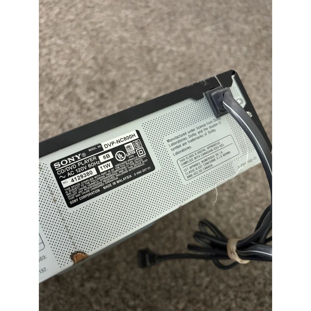 Sony 5 Disc Changer Player Carousel (DVP-NC800H DVD/CD (HDMI)) No Remote Works